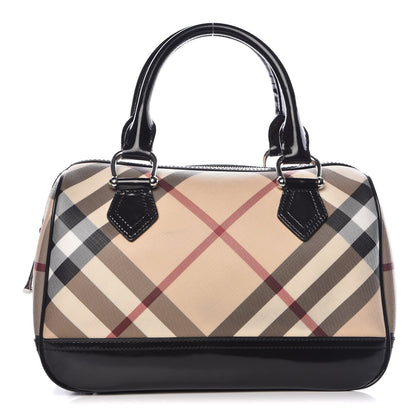 Burberry Supernova Check Patent Bowling Bag Black 1 of 17