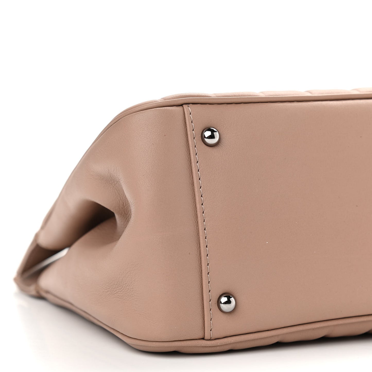 Calfskin Vertical Quilted Lax East West Shoulder Bag Beige