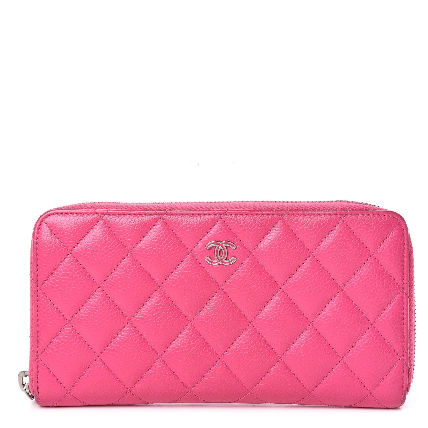 Chanel Caviar Quilted Large Gusset Zip Around Wallet Pink 1 of 16