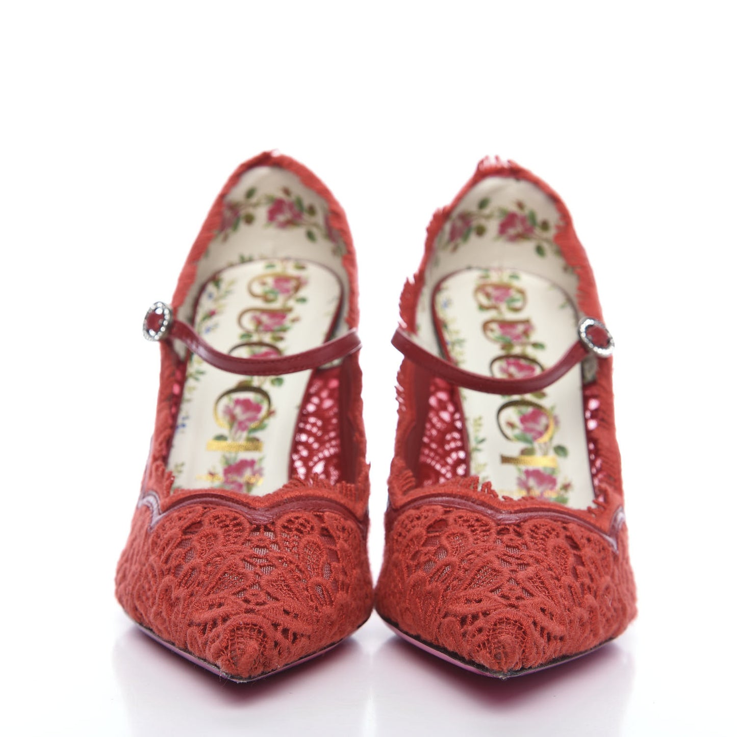 Lace Pizzo Venice Pumps 39 Hibiscus Red