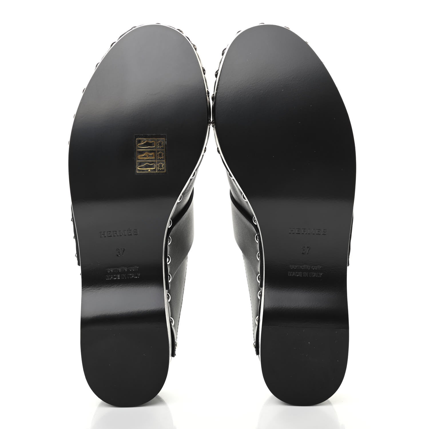 Hermes Calfskin Calya Mules 37 Black 5 of 8