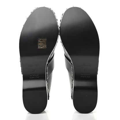 Hermes Calfskin Calya Mules 37 Black 5 of 8
