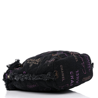 Chanel Denim Quilted Mood Bucket With Chain Black Multicolor 3 of 8