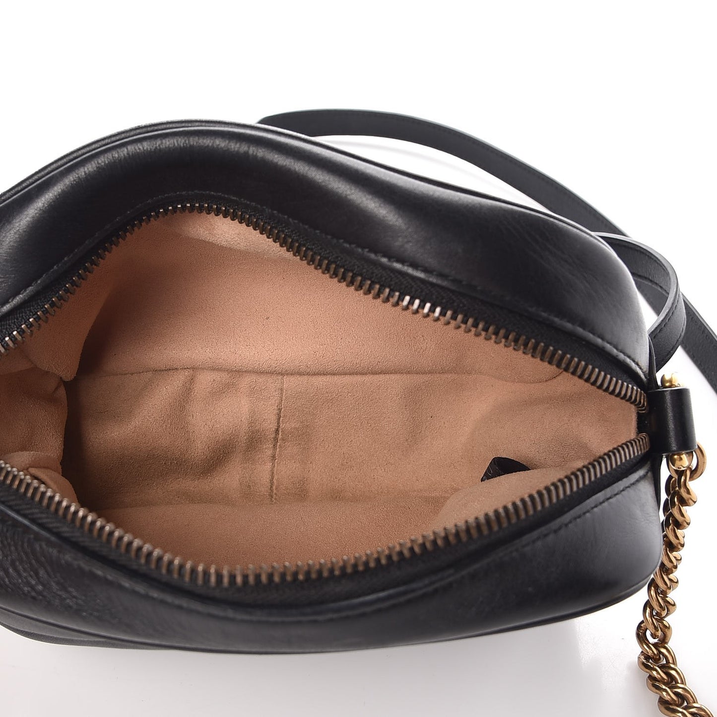 Calfskin Matelasse Mini GG Marmont Chain Shoulder Bag Black