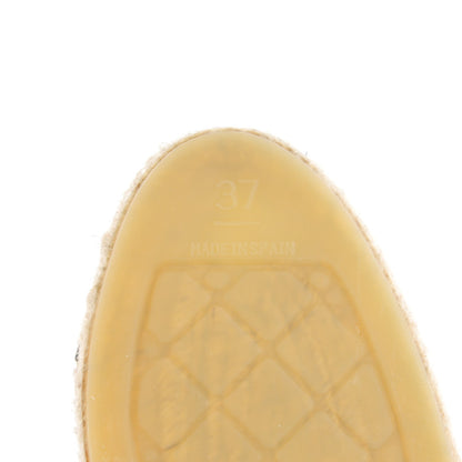 Chanel Lambskin CC Espadrilles 37 Beige Black 8 of 10