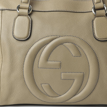 Gucci Pebbled Calfskin Small Soho Top Handle Bag Cream 10 of 10