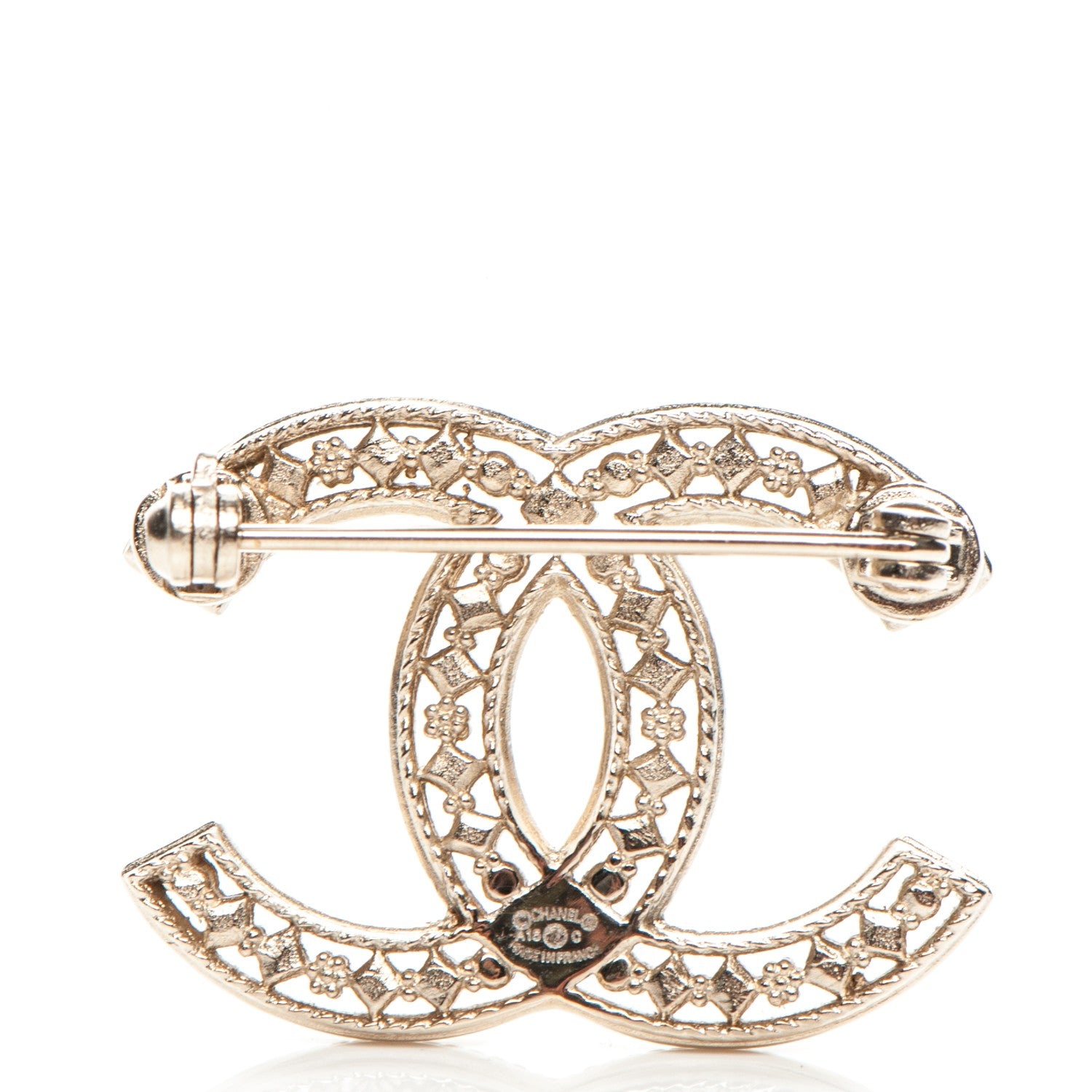 Chanel CC Small Brooch Light Gold 3 of 5