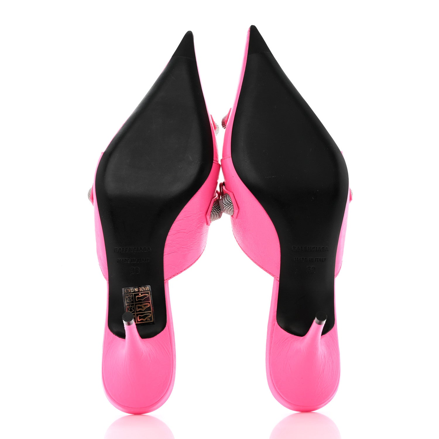 Balenciaga Agneau Arena Cagole 70mm Mules 38 Fluo Pink 5 of 8