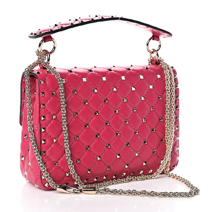 Valentino Garavani Nappa Medium Rockstud Spike Shoulder Bag Disco Pink 4 of 10