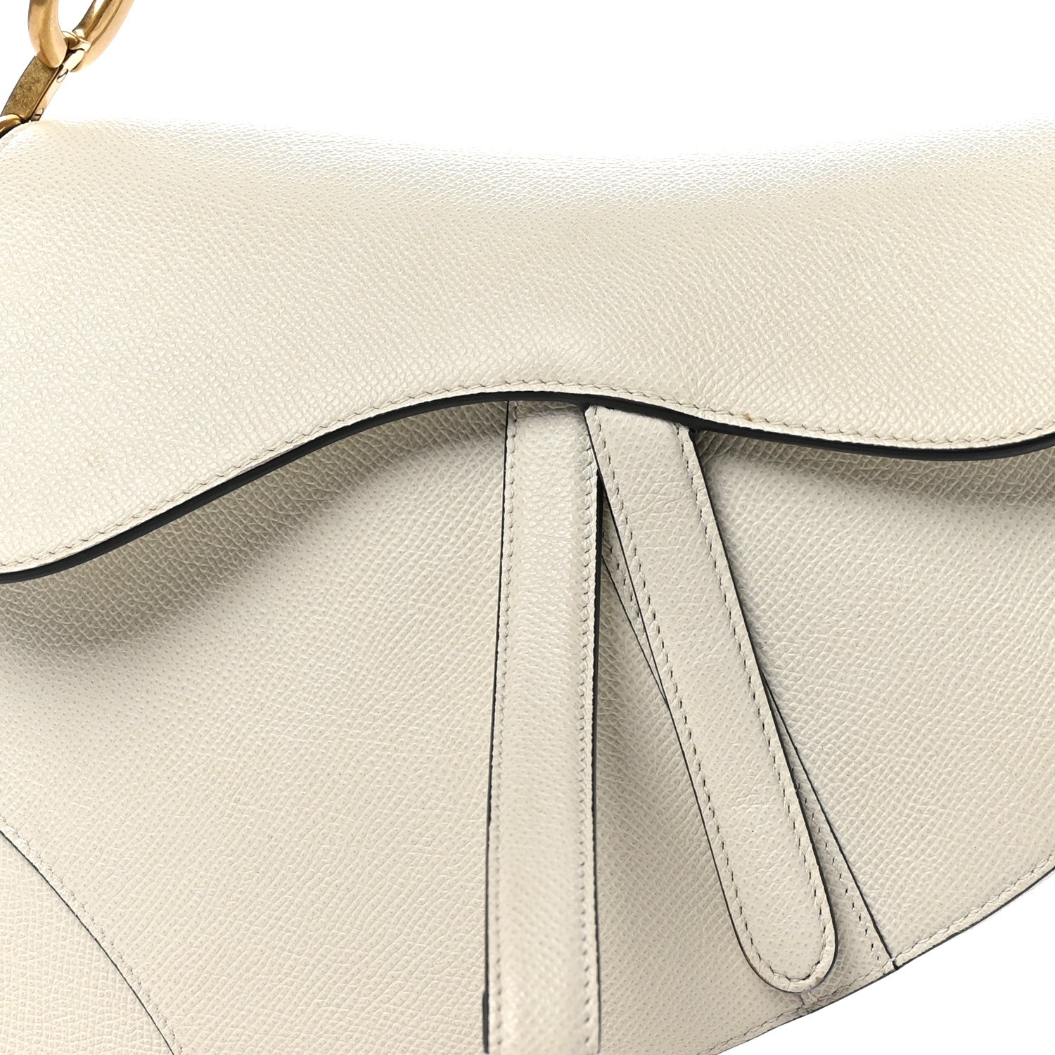Christian Dior Grained Calfskin Saddle Bag White 8 of 10