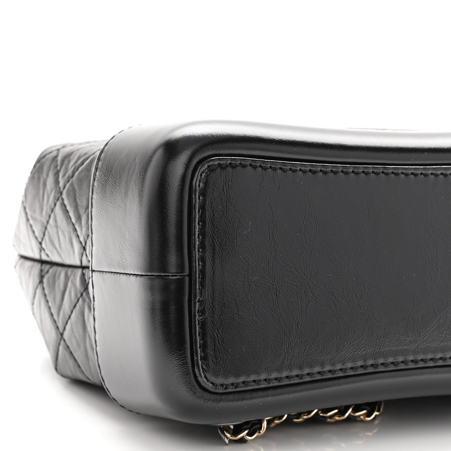 Aged Calfskin Quilted Small Gabrielle Backpack Black