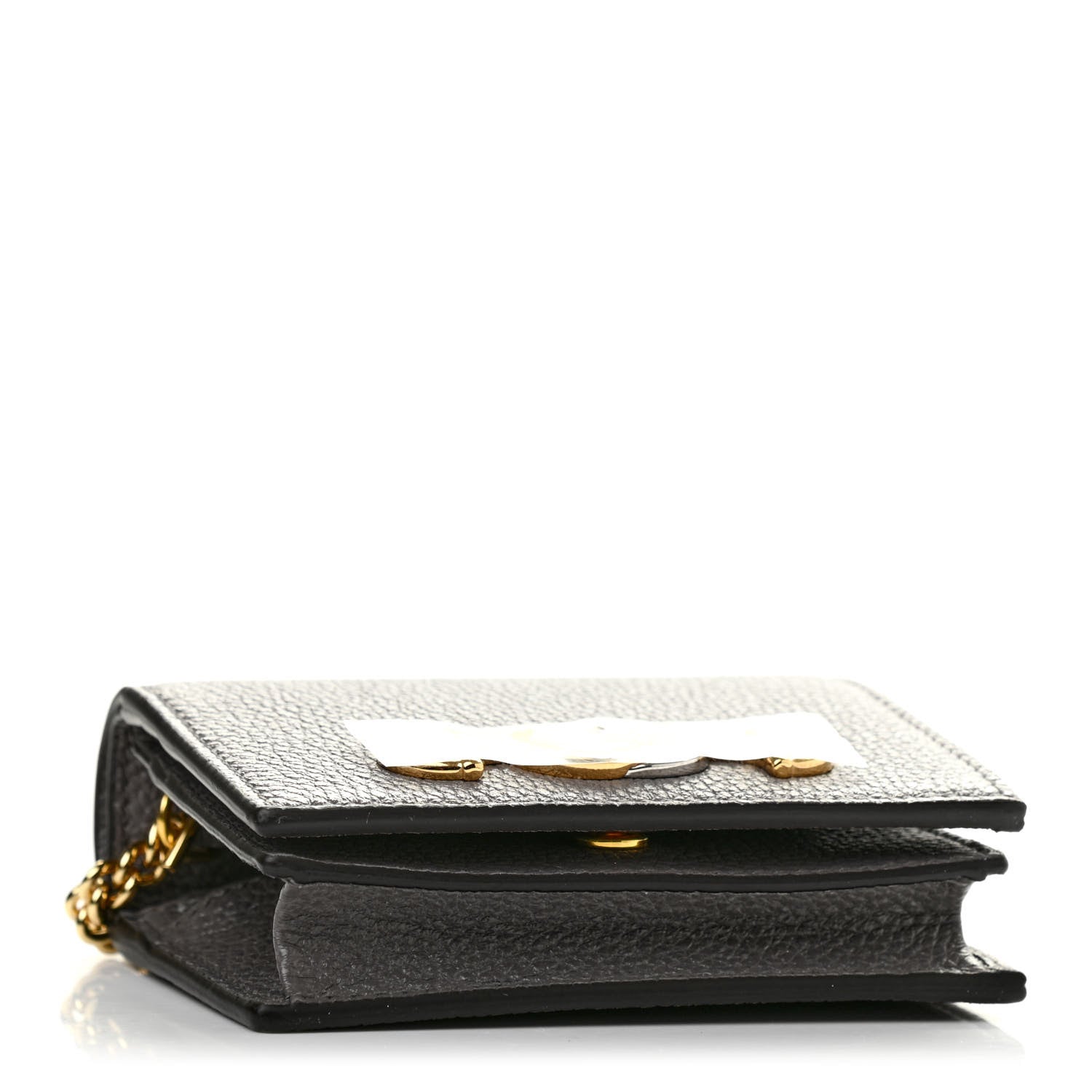 Gucci Grainy Calfskin Zumi Chain Card Case Wallet Dusty Grey 4 of 7
