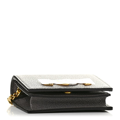 Gucci Grainy Calfskin Zumi Chain Card Case Wallet Dusty Grey 4 of 7