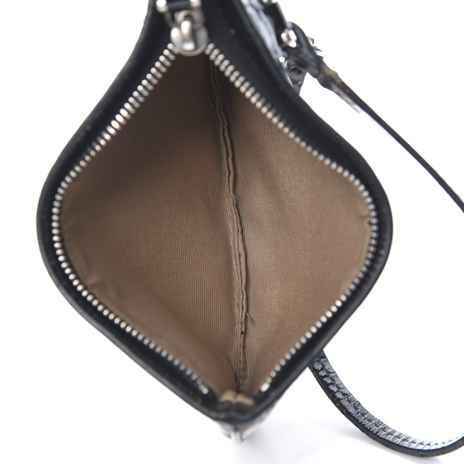 Burberry Patent Trim Nova Check Wristlet Pouch Black 5 of 10