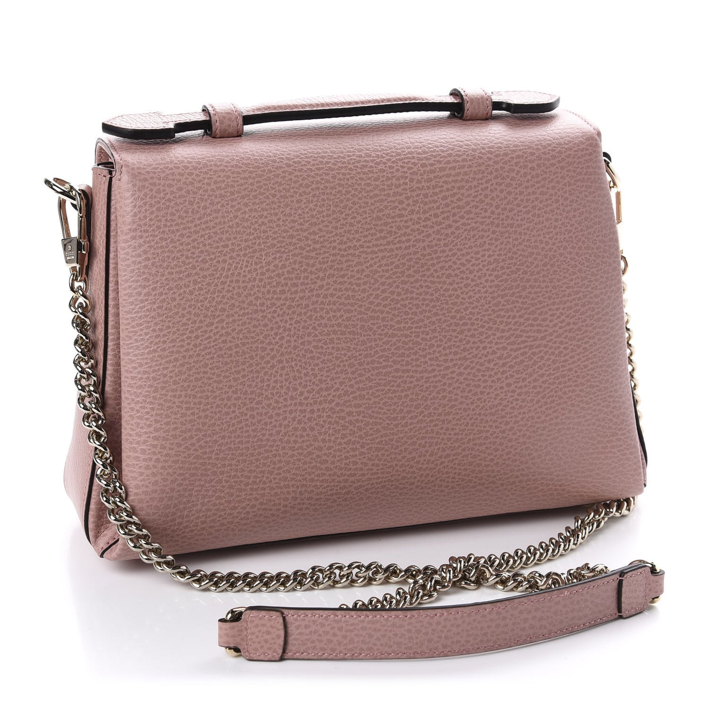Dollar Calfskin Interlocking G Top Handle Shoulder Bag Soft Pink