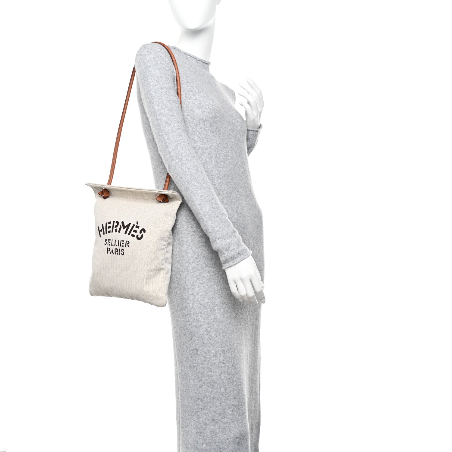 Hermes Canvas Swift Aline Grooming Bag Gold 2 of 11