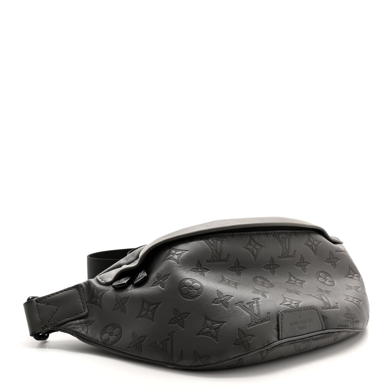 Louis Vuitton Calfskin Monogram Shadow Discovery Bumbag PM Gray 4 of 13