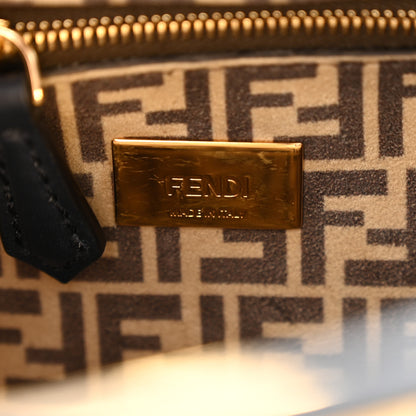 Fendi Vitello Seta Suede FF Mini Peekaboo Iconic Satchel Midnight Miel 7 of 14