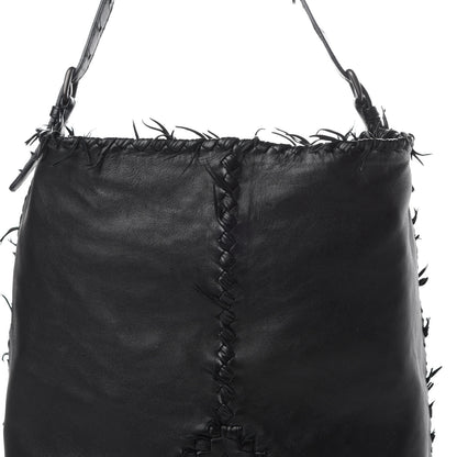 Bottega Veneta Nappa Intrecciato Large Fringe Shoulder Bag Black 8 of 11