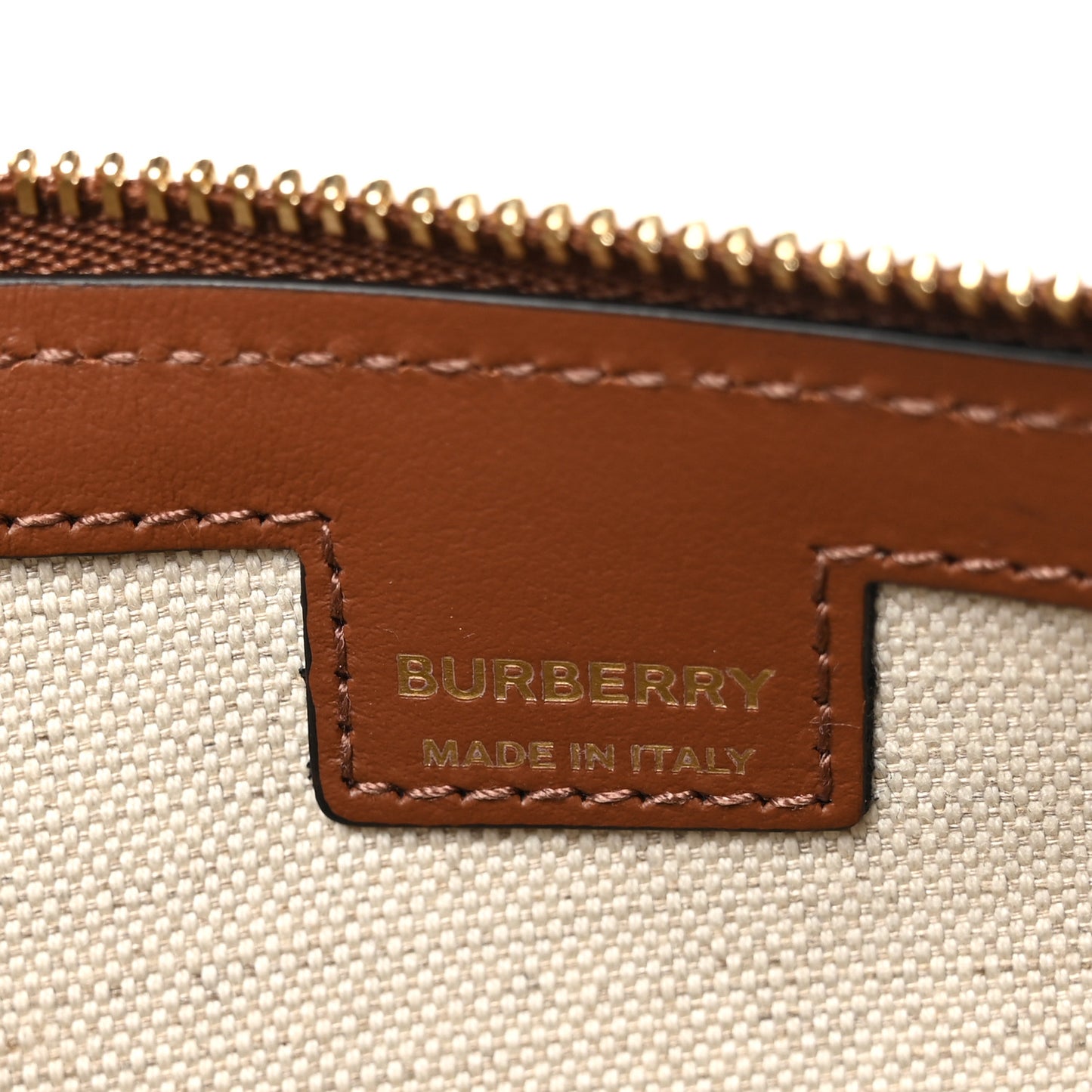 Canvas Calfskin Check Knitted Small Olympia Birch Brown