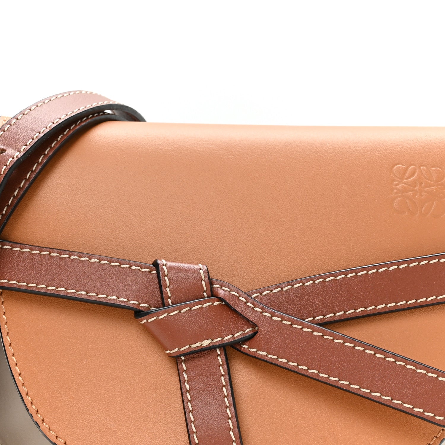 Loewe Calfskin Mini Gate Dual Bag Amber Light Grey Rust 8 of 11