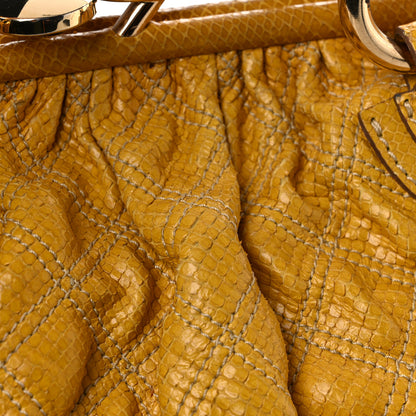 Marc Jacobs Python Embossed Calfskin Quilted Studded Stam Yellow 16 of 21