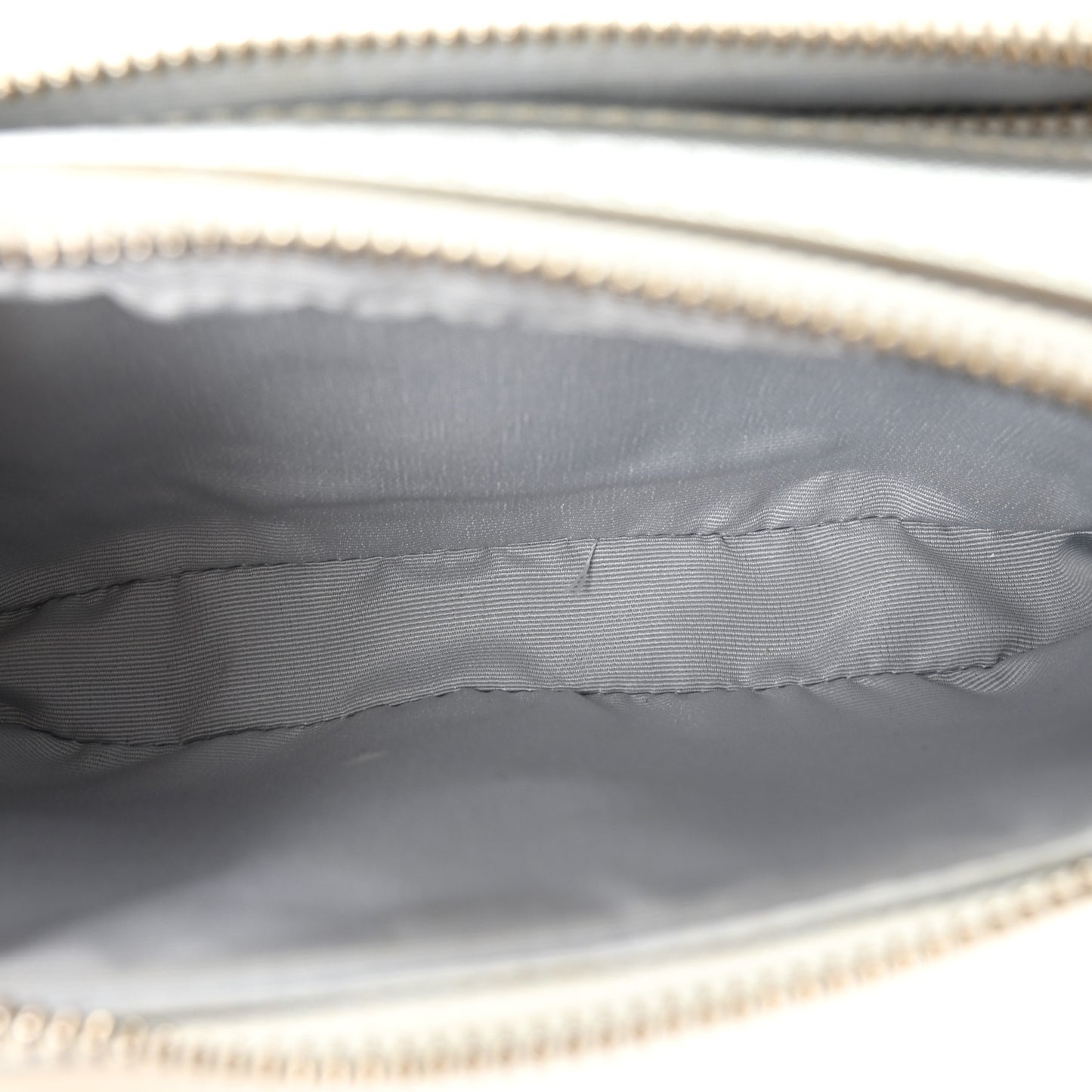 Metallic Saffiano Small Snapshot Camera Bag Silver