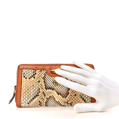 Gucci Snakeskin Ostrich Diana Continental Wallet Butter Ivory Paradise Cloud Natural Gold 2 of 10