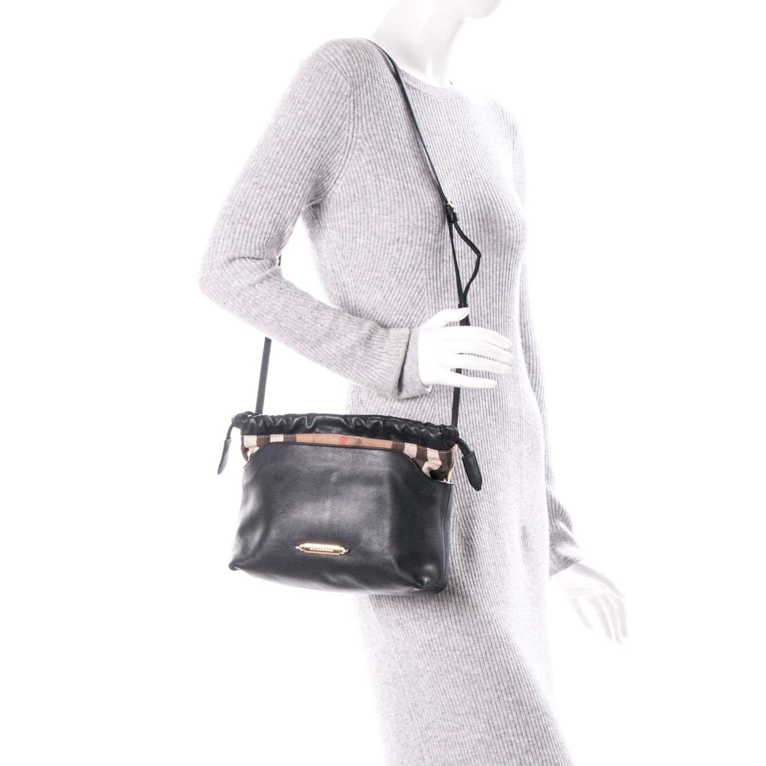 Burberry Calfskin House Check Little Crush Black 2 of 8