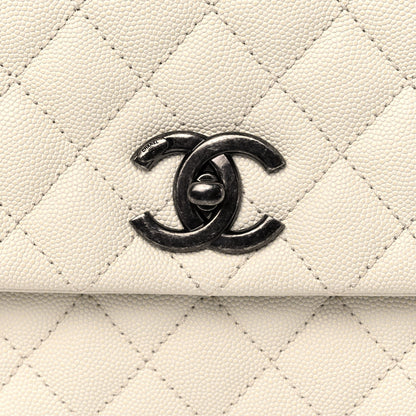 Chanel Caviar Lizard Quilted Medium Coco Handle Flap White 8 of 12