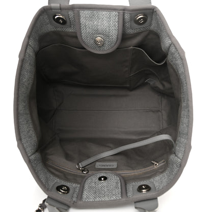 Chanel Canvas Large Deauville Tote Grey 5 of 12