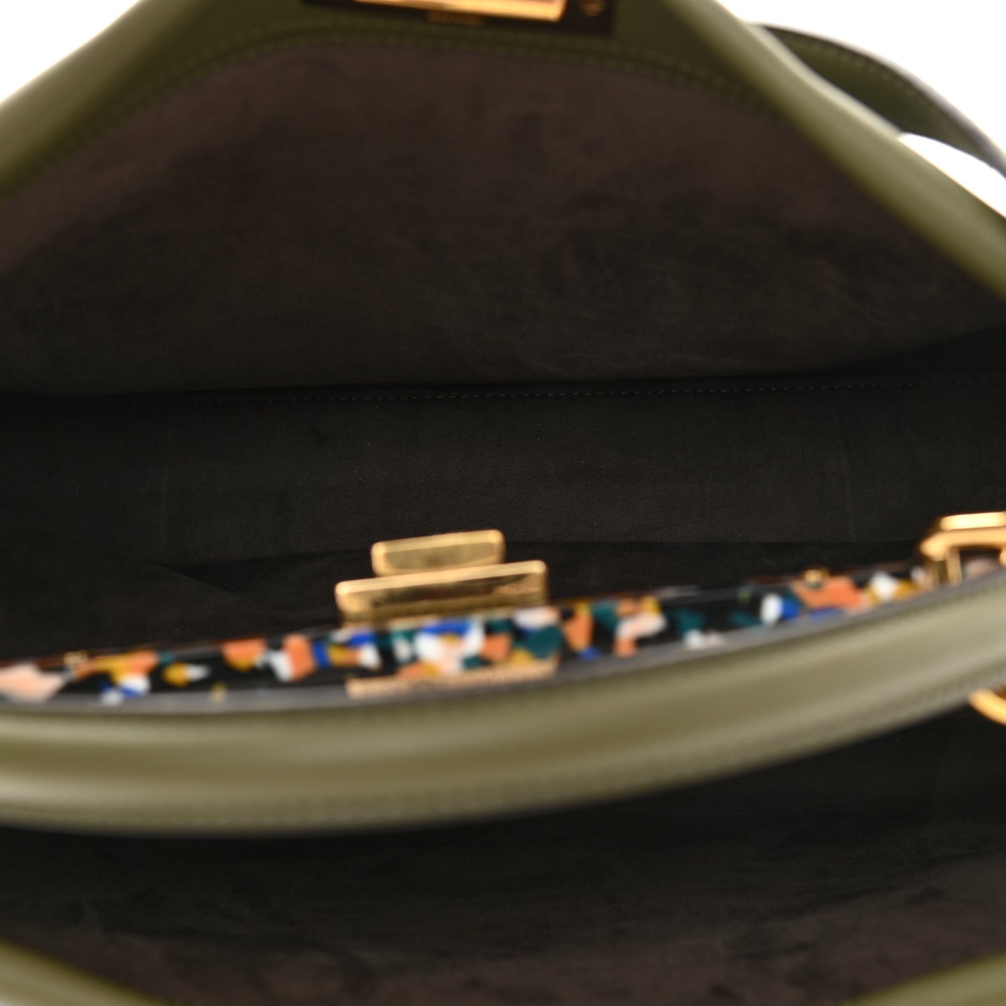 Vitello Seta Plexiglass Granite Large Peekaboo Iconic Satchel Equatore