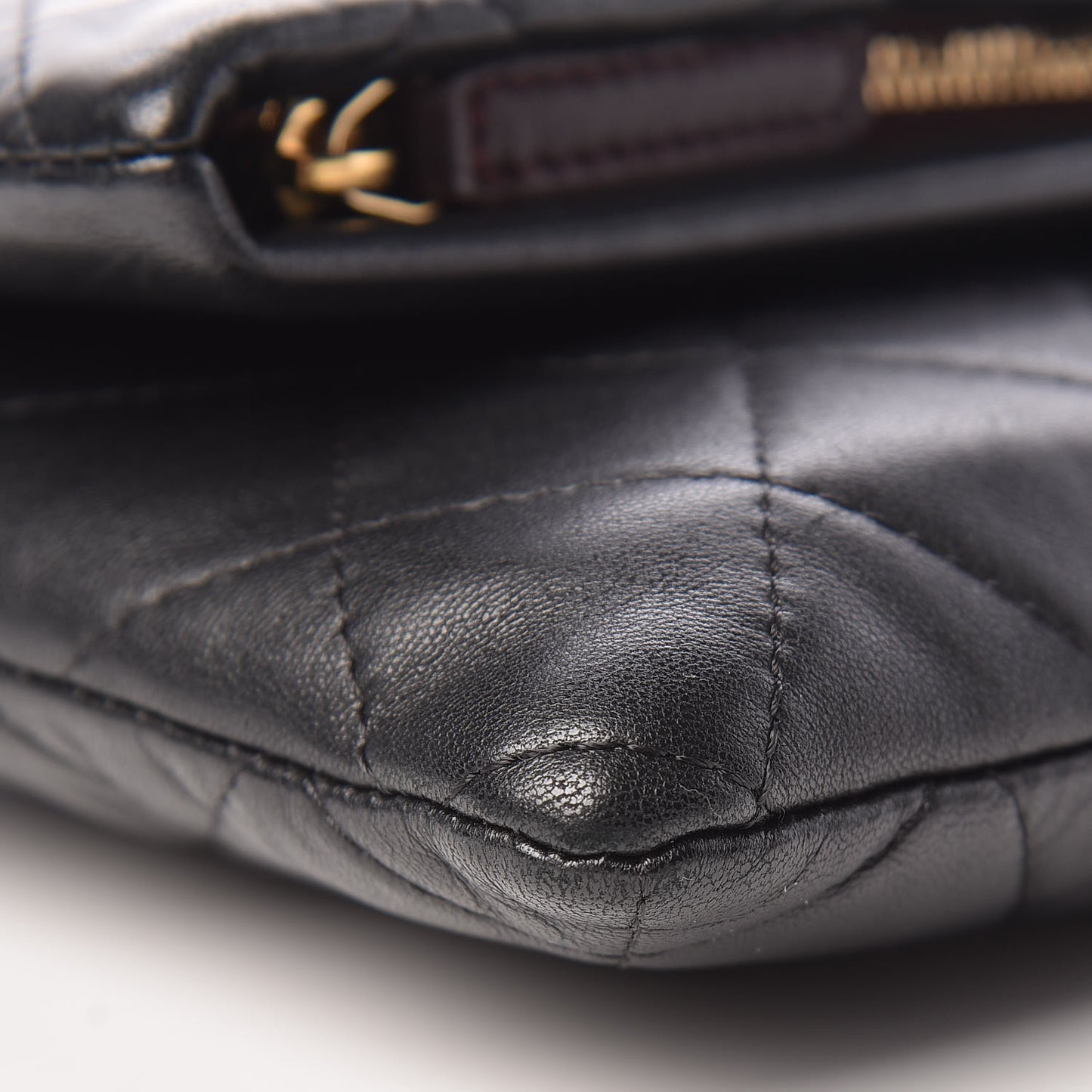 Lambskin Quilted CC Beauty Clutch Black