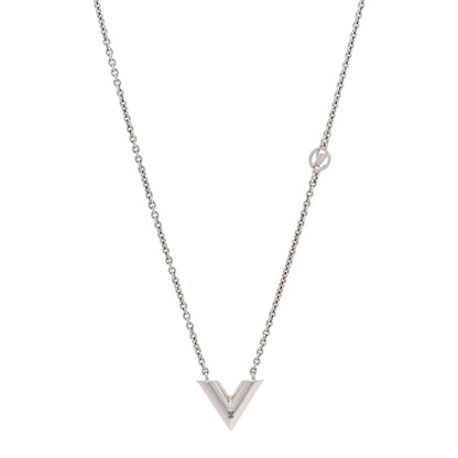 Louis Vuitton Metal Essential V Supple Necklace Silver 1 of 7