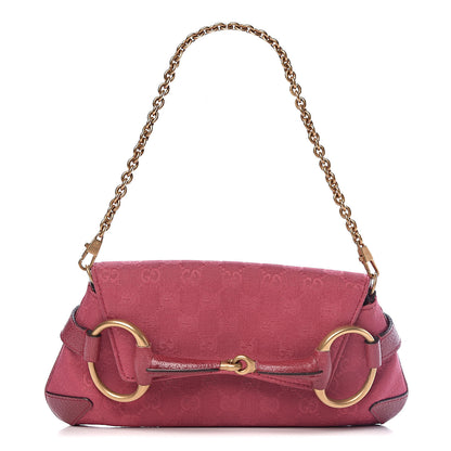 Gucci Monogram Horsebit Clutch Pink 1 of 10