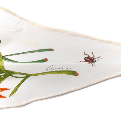 Gucci Silk Floral Triangle Scarf White Multicolor 2 of 4