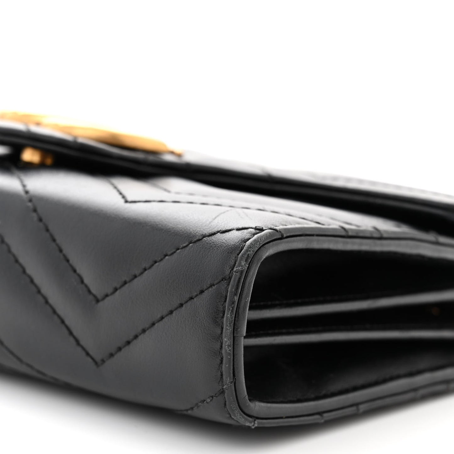 Calfskin Matelasse GG Marmont Chain Wallet Black