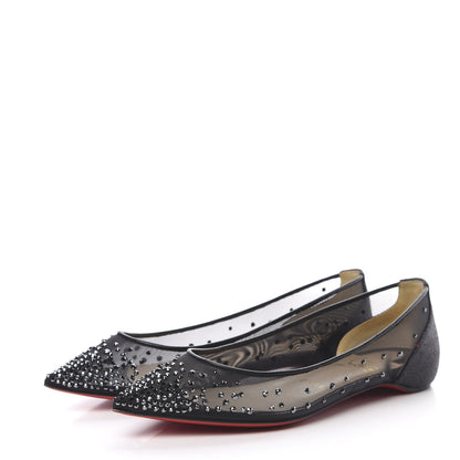 Christian Louboutin Crystal Strass Follies Flats 37.5 Black 3 of 7