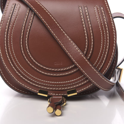 Chloe Shiny Calfskin Mini Marcie Round Crossbody Bag Sepia 10 of 10