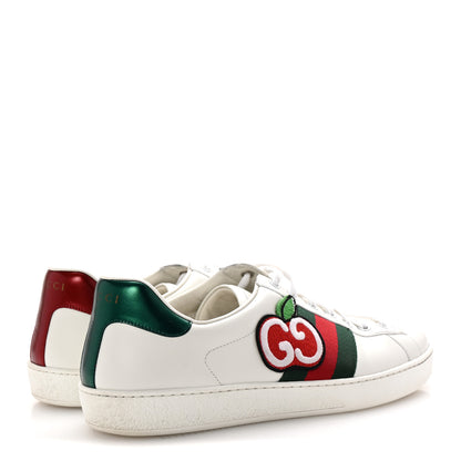 Gucci Calfskin Web GG Apple Embroidered Ace Sneakers 9.5 White 5 of 10