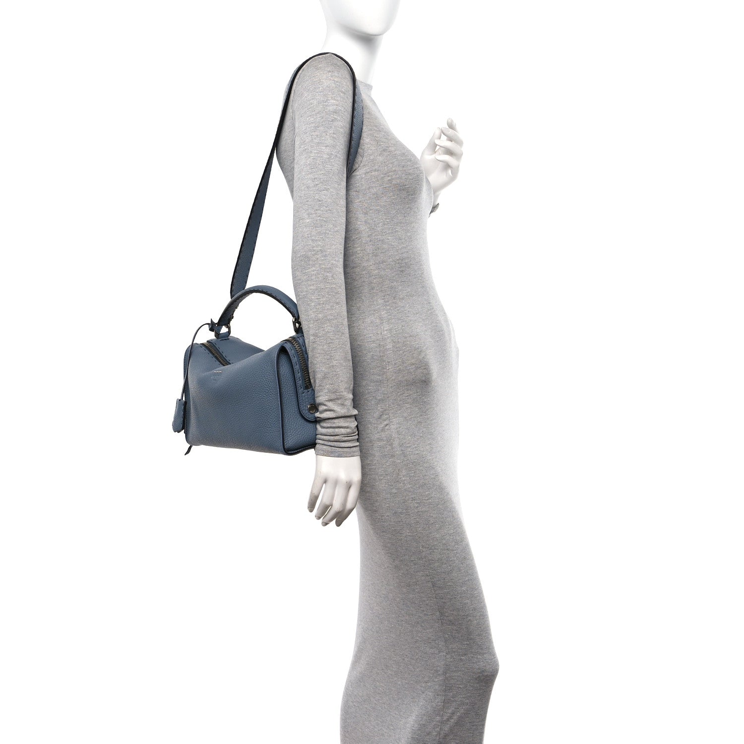 Fendi Cuoio Romano Selleria Lei Boston Tote Nube 2 of 10