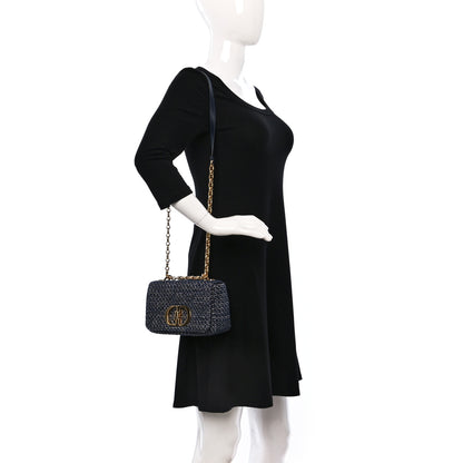 Christian Dior Tweed Cannage Small Caro Bag Dark Blue 2 of 8
