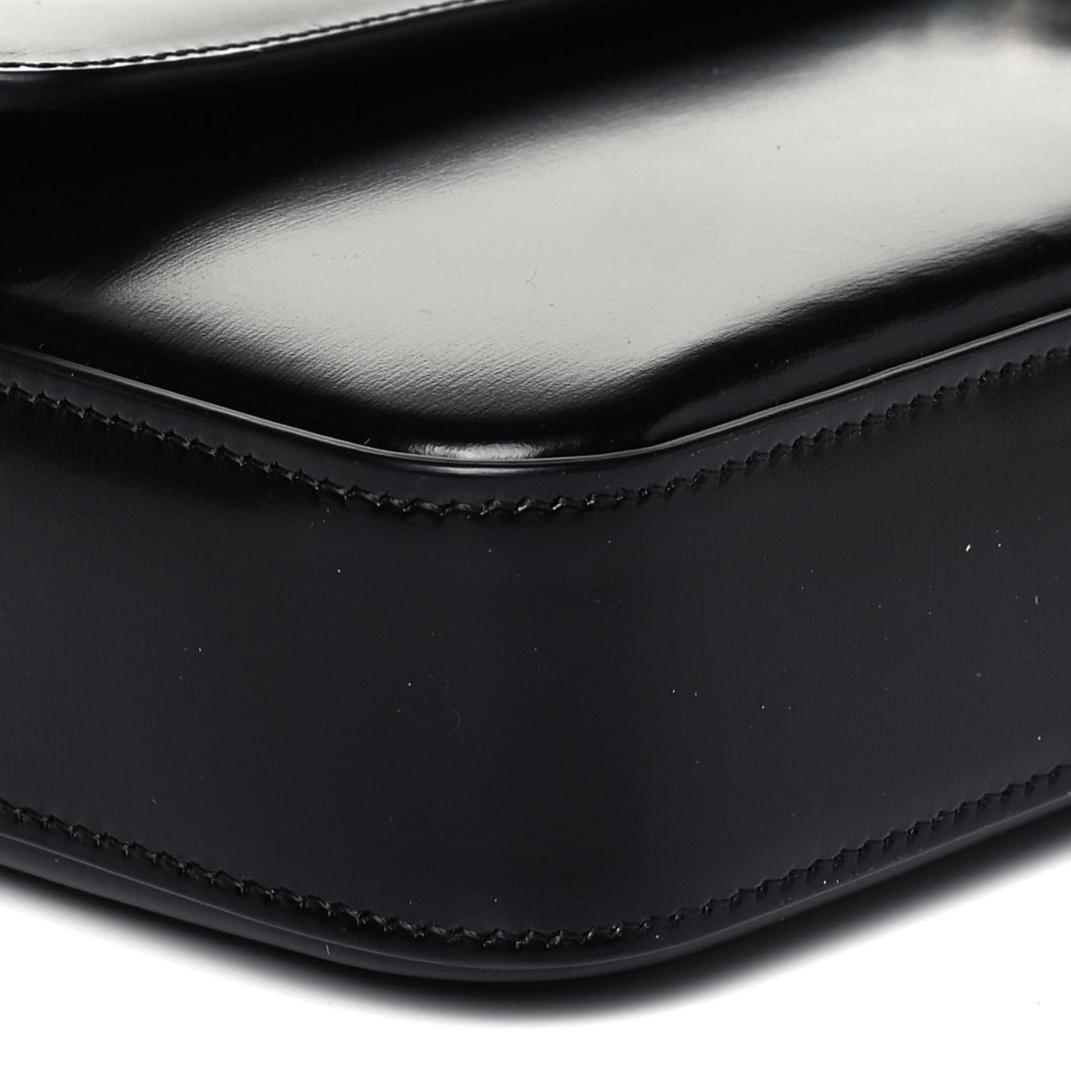 Celine Shiny Calfskin Triomphe Chain Bag Black 8 of 9