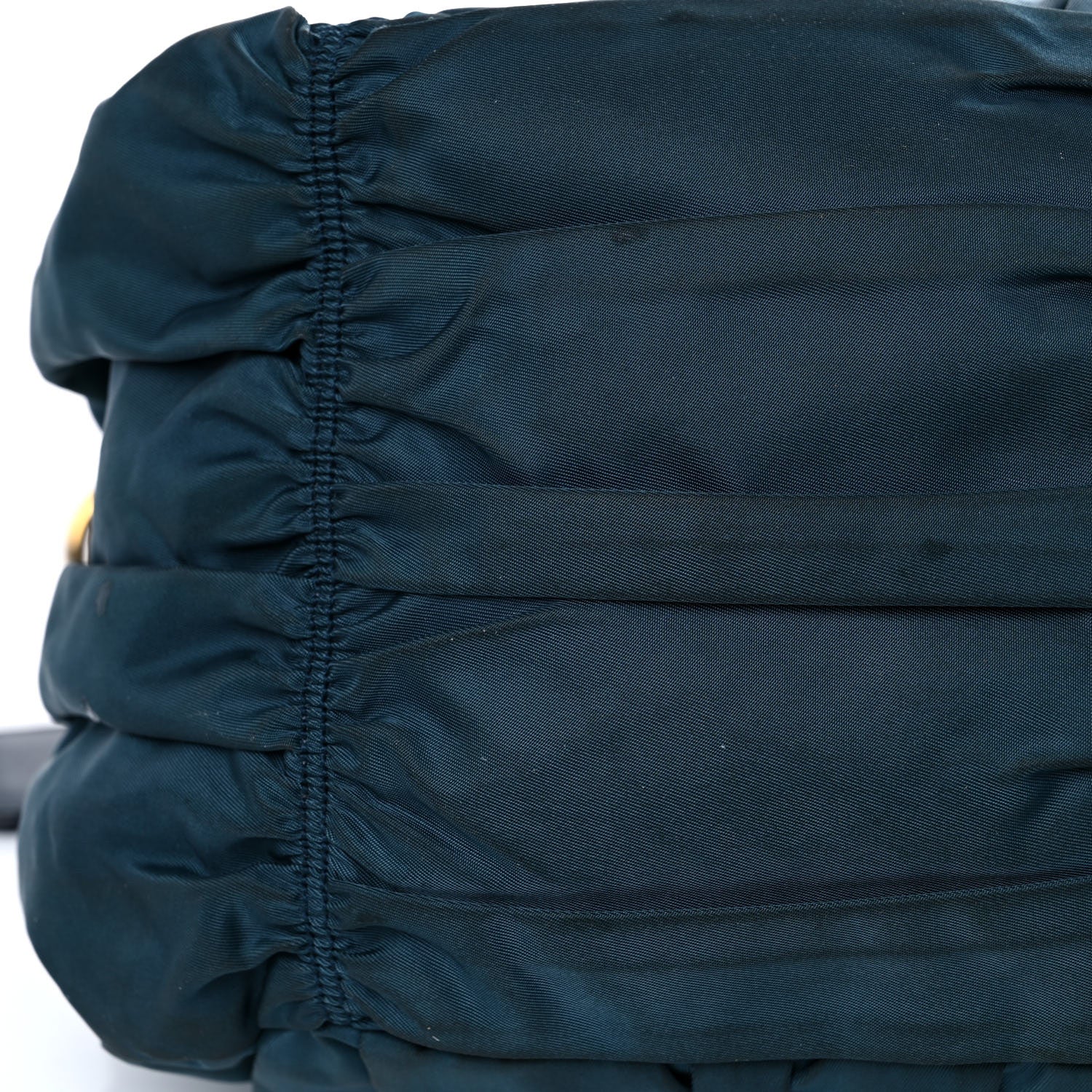 Prada Tessuto Nylon Nappa Gaufre Shopping Satchel Baltico 18 of 49