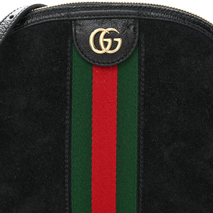 Gucci Suede Patent Web GG Small Ophidia Dome Shoulder Bag Black 8 of 10