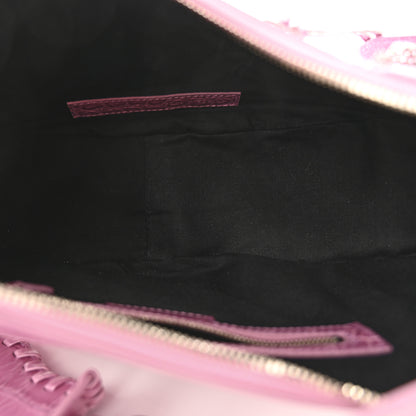 Balenciaga Metallic Extra Supple Calfskin Crystal Crocodile Embossed Small Le Cagole Shoulder Bag Pink 6 of 16