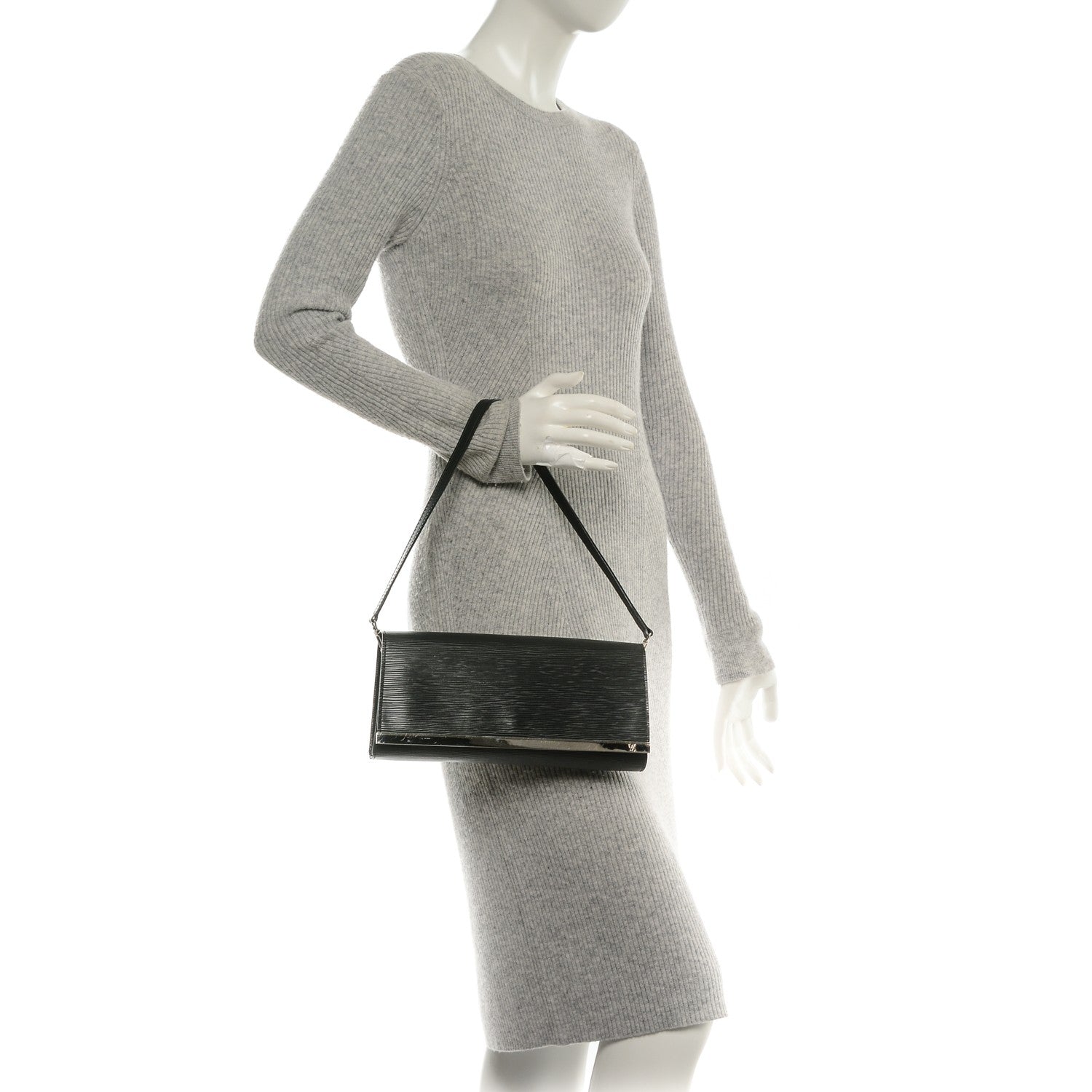 Louis Vuitton Epi Sevigne Clutch Black 2 of 6