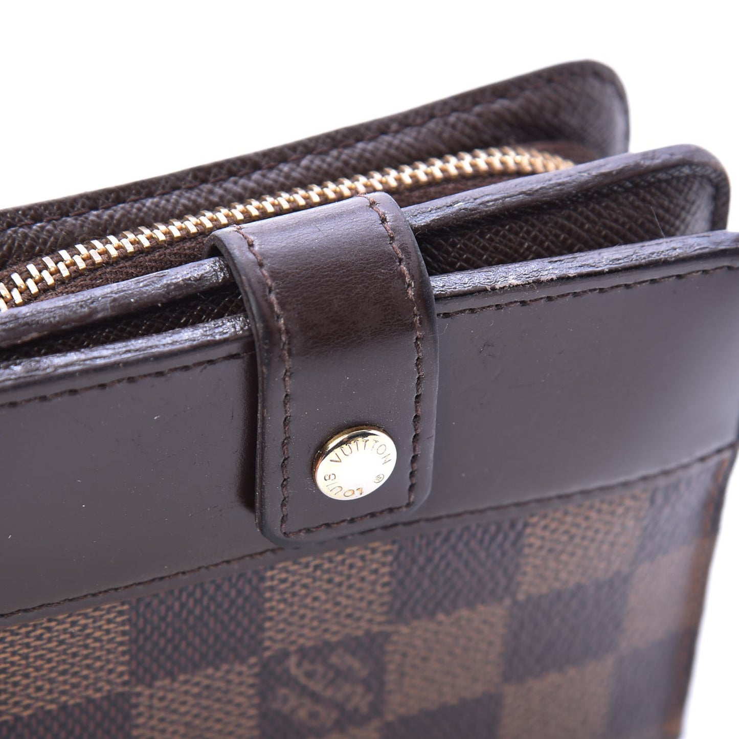 Damier Ebene Zippe Zipped Compact Wallet