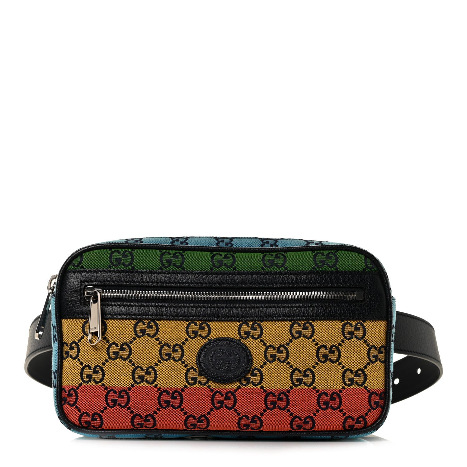 Gucci Monogram Multicolor Retro Interlocking G Belt Bag Blue Rainbow Light Blue 1 of 11