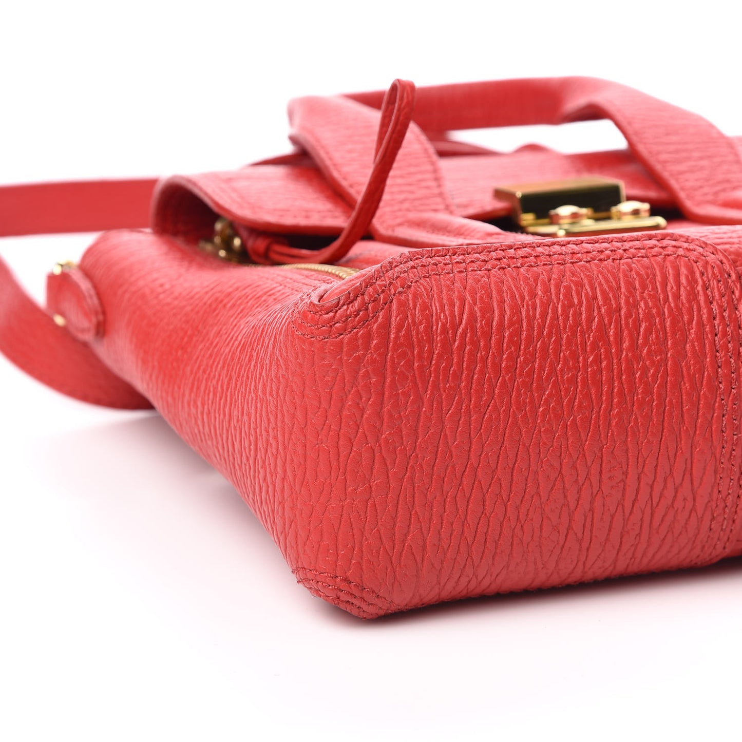 3.1 Textured Calfskin Mini Pashli Satchel Red